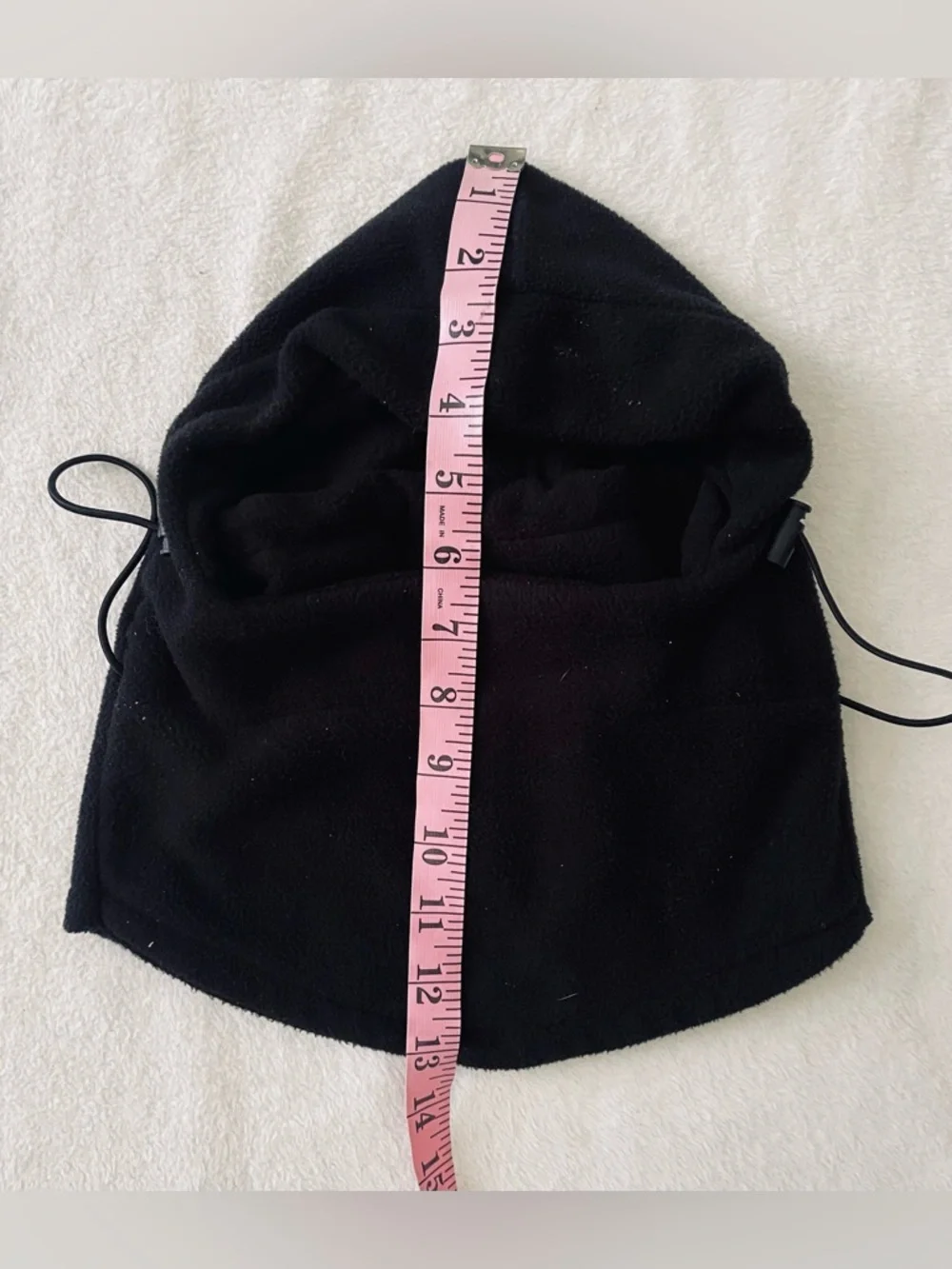 Balaclava Hoodie Black Multipurpose Thermal Warm Fleece Face Mask Drawstring